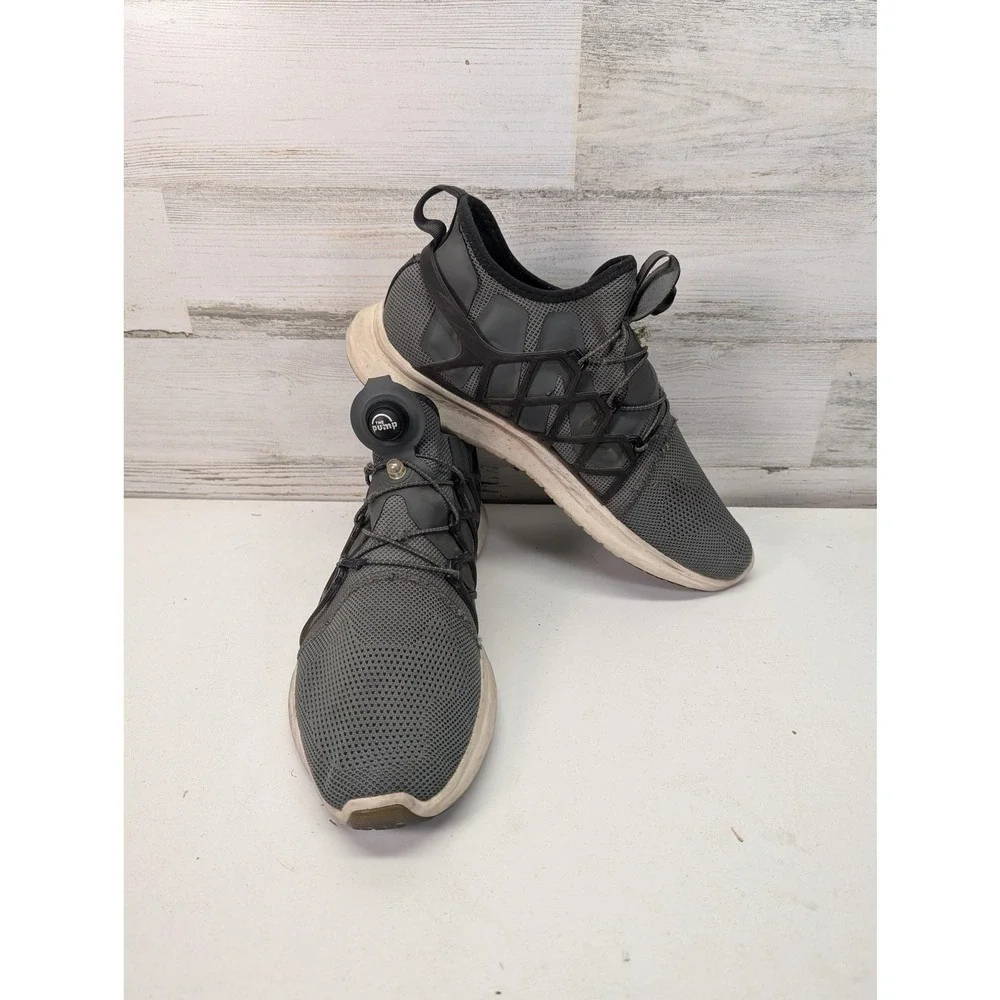Reebok Pump Plus Tech Mens Running Shoes Gray Black BS8595 Size‎ 10.5
